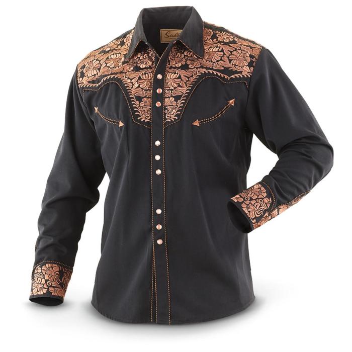 Embroidered dress shirts men