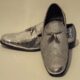 Silver sparkly mens dress shoes