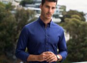 Navy blue mens dress shirts