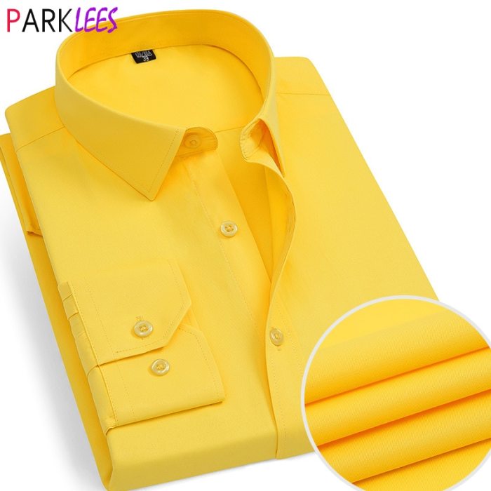 Yellow dress shirts for men