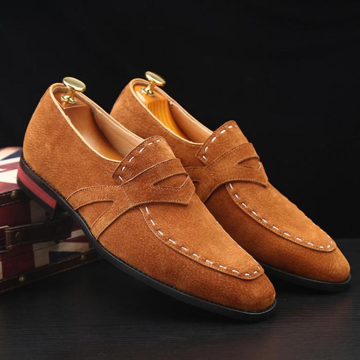 Mens brown loafer dress shoes