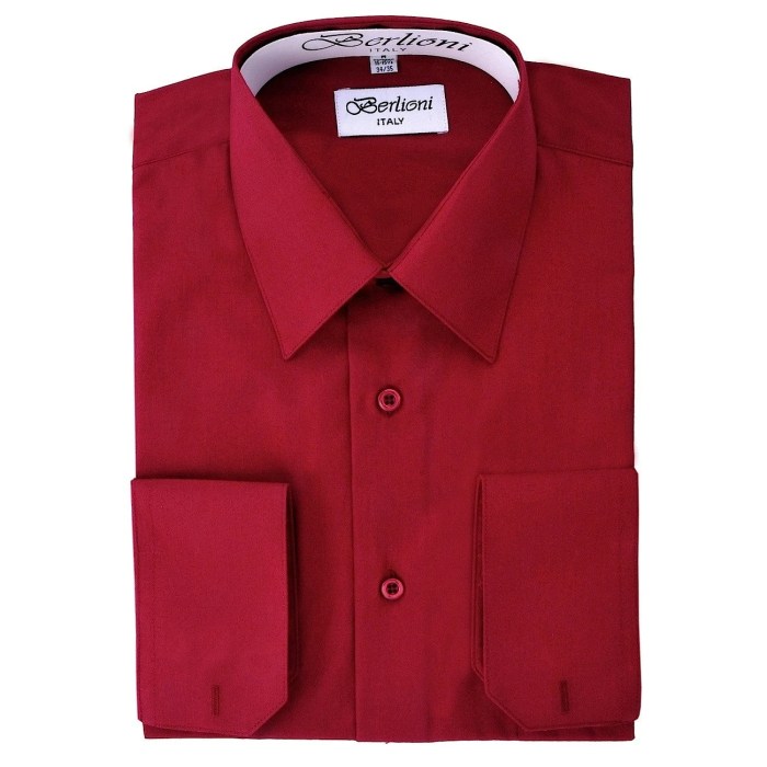 Mens burgundy dress shirt